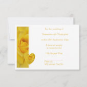 Yellow Rose Heart Design Wedding RSVP Kaartje (Achterkant)