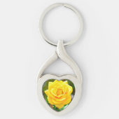 Yellow Rose Heart Sleutelhanger (Voorkant)