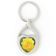 Yellow Rose Heart Sleutelhanger