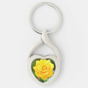 Yellow Rose Heart Sleutelhanger