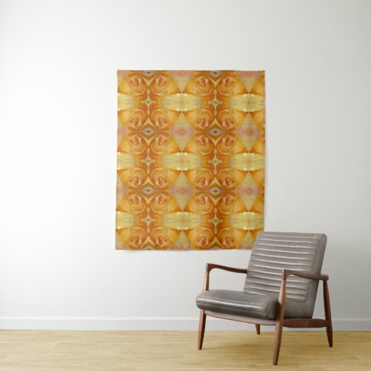 Yellow Rose Ikat Wandkleed (In situ)