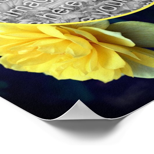 Yellow Rose in Bloom Lijst Creëer Uw eigen foto Poster (Hoek)