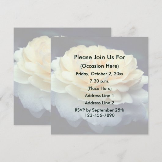 Yellow Rose In Bloom Personalized Floral  Kaart (Voorkant / Achterkant)