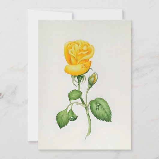 Yellow Rose In Watercolors Feestdagenkaart (Voorkant)