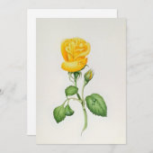 Yellow Rose In Watercolors Feestdagenkaart (Voorkant / Achterkant)