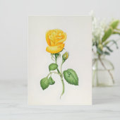 Yellow Rose In Watercolors Feestdagenkaart (Staand voorkant)