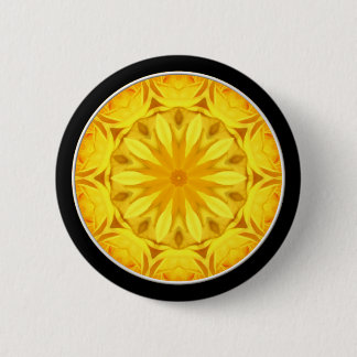 Yellow Rose Kaleidoscope (#1) Ronde Button 5,7 Cm