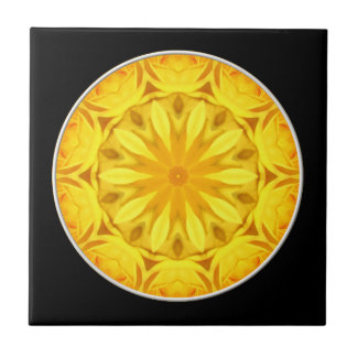 Yellow Rose Kaleidoscope Tegeltje