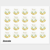 Yellow Rose Leaves Floral Verjaardag Dank u Ronde Sticker (Vel)