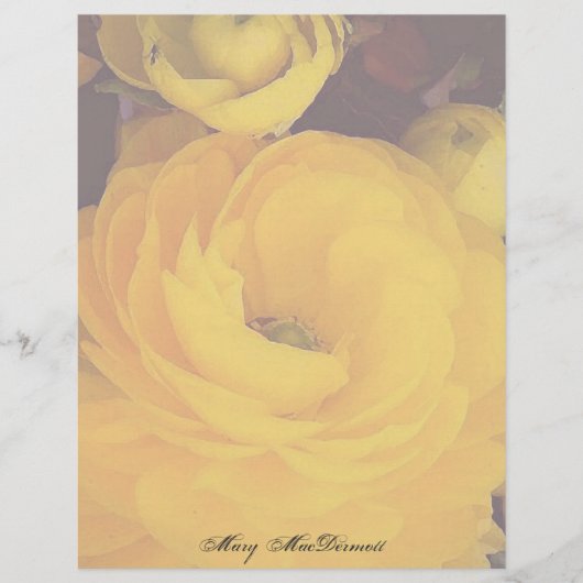 Yellow Rose Letterhead Stationery (Voorkant)