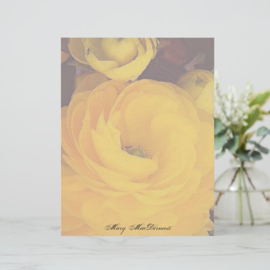Yellow Rose Letterhead Stationery (Staand voorkant)