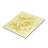 Yellow Rose Line Drawing Tegeltje (Zijkant)