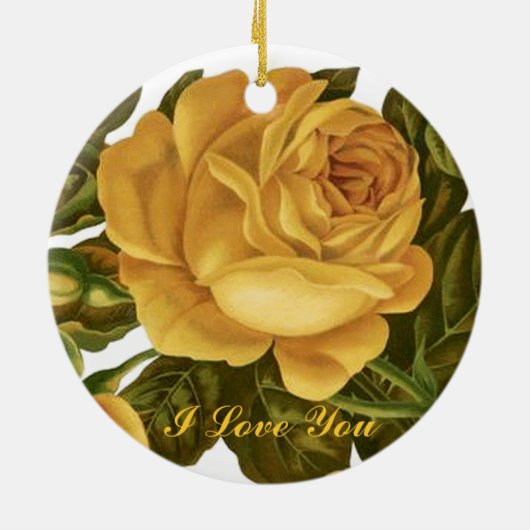 Yellow Rose Love Ornament (Achterkant)