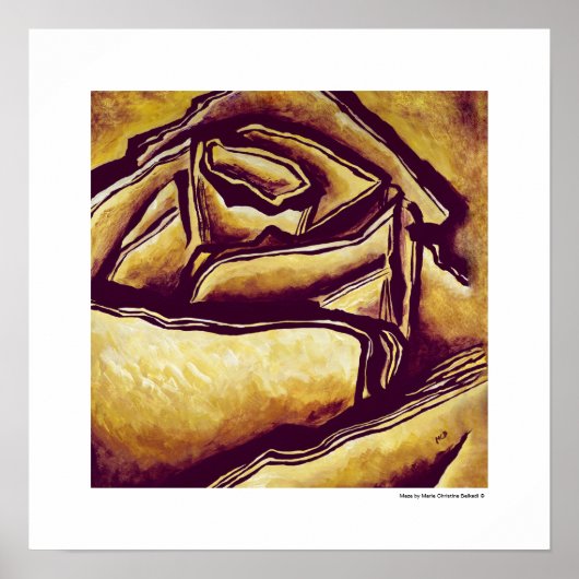 Yellow Rose Maze Abstract Floral MC Belkadi Poster (Voorkant)