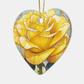 Yellow Rose Memorial  Keramisch Ornament (Links)