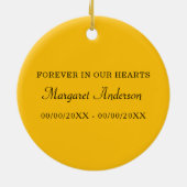 Yellow Rose Memorial Keramisch Ornament (Achterkant)