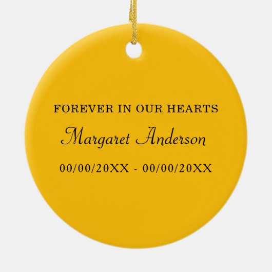 Yellow Rose Memorial Keramisch Ornament (Achterkant)