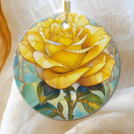 Yellow Rose Memorial Keramisch Ornament