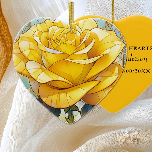 Yellow Rose Memorial  Keramisch Ornament