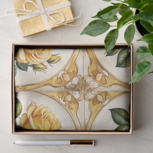 Yellow Rose Modern Mooi Collectie Tissuepapier (Geschenk)