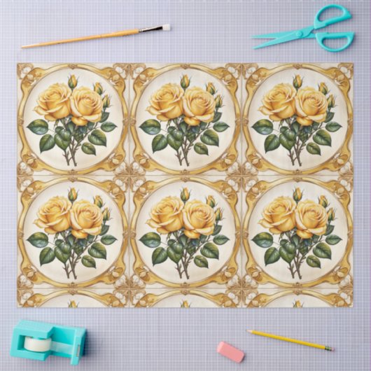 Yellow Rose Modern Mooi Collectie Tissuepapier (Craft)