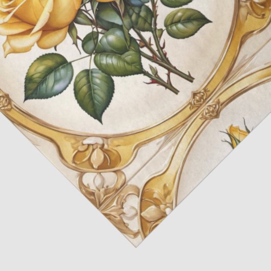 Yellow Rose Modern Mooi Collectie Tissuepapier (Detail)