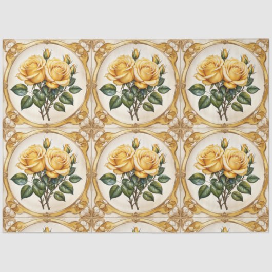 Yellow Rose Modern Mooi Collectie Tissuepapier (Voorkant)
