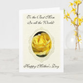 Yellow Rose Moederdag Kaart (Gele Bloem)