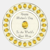 Yellow Rose Moederdag Sticker (Voorkant)