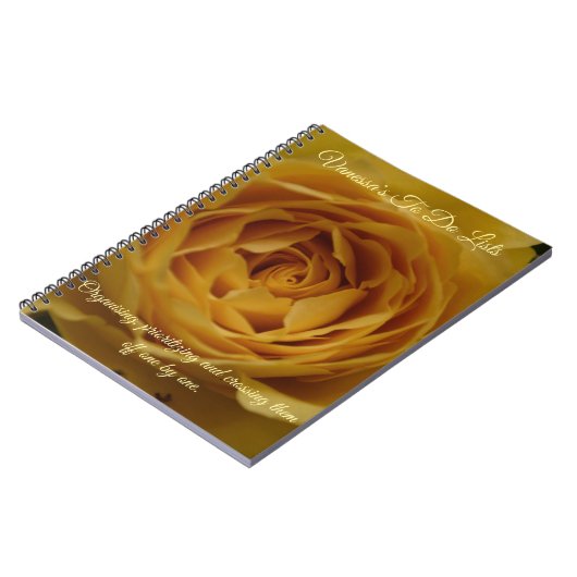 Yellow Rose Naam + Bericht Notitieboek (Linkerzijde)