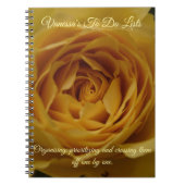 Yellow Rose Naam + Bericht Notitieboek (Voorkant)