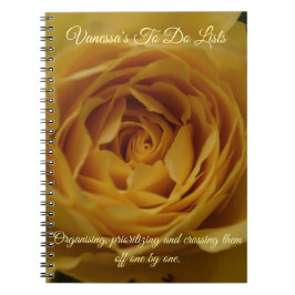 Yellow Rose Naam + Bericht Notitieboek