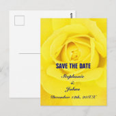 Yellow Rose Navy Blue Schattige Unique Save the Da Briefkaart (Voorkant / Achterkant)
