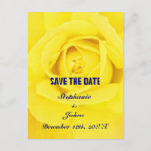 Yellow Rose Navy Blue Schattige Unique Save the Da Briefkaart (Voorkant)