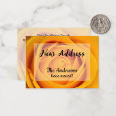 Yellow Rose Nieuwe Adresaankondiging Notitiekaartje (Voorkant / Achterkant in situ)