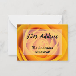 Yellow Rose Nieuwe Adresaankondiging Notitiekaartje