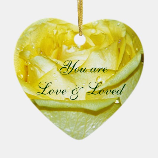 Yellow Rose of Love_ Keramisch Ornament (Voorkant)