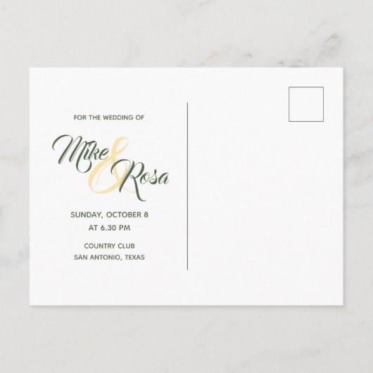 Yellow Rose of Texas - Gingham State Save the Date Briefkaart (Achterkant)