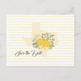 Yellow Rose of Texas - Gingham State Save the Date Briefkaart