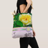 Yellow Rose Paars Marble Monogram CANVAS TAS (Dichtbij)