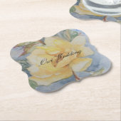 Yellow Rose Paper Onderzetter (Gekanteld)