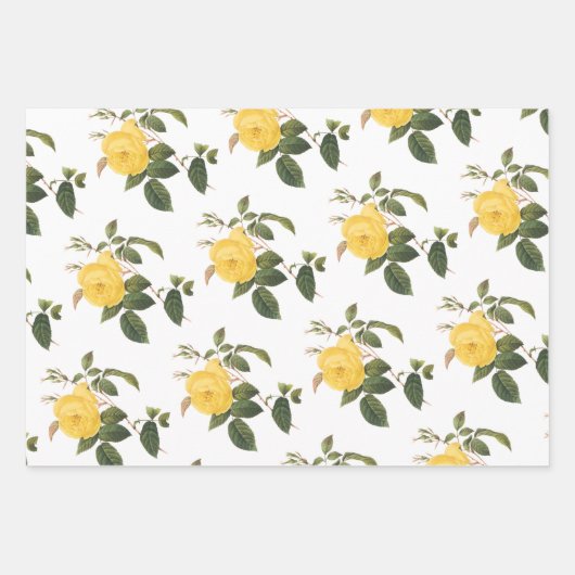 Yellow Rose Pattern Inpakpapier Vel (Voorkant 3)