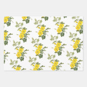 Yellow Rose Pattern Inpakpapier Vel (Voorkant 2)