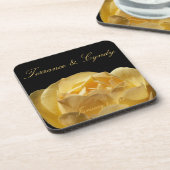 Yellow Rose Personal Wedding Drankjes Onderzetter (Linkerzijde)