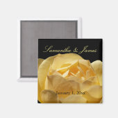 Yellow Rose Personal Wedding Magneet (Voorkant / Achterkant)