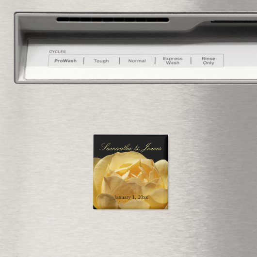 Yellow Rose Personal Wedding Magneet (Insitu (Vaatwasser))