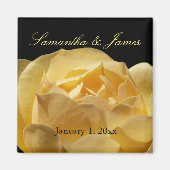 Yellow Rose Personal Wedding Magneet (Voorkant)
