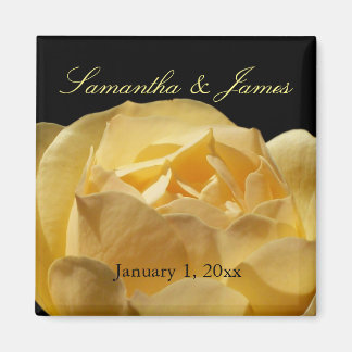 Yellow Rose Personal Wedding Magneet