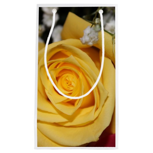 Yellow Rose Petals Gift Bag Klein Cadeauzakje (Voorkant)