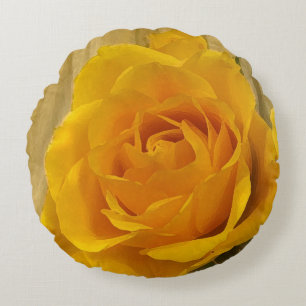 Yellow Rose Petals Round Pillow Rond Kussen